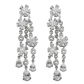 Audra Cascade Flower Chandelier Earrings | 83mm