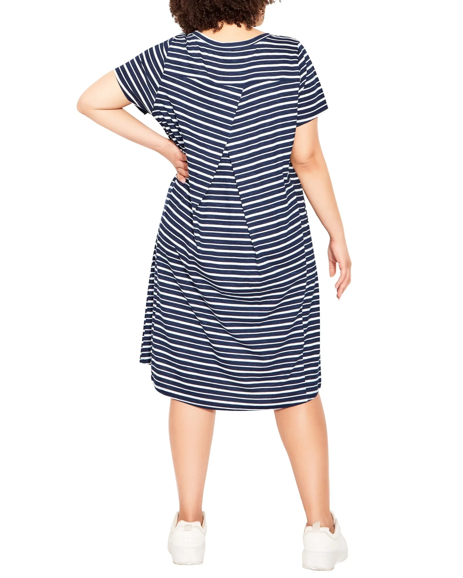 Ava Striped Hello Sunshine Dress | Navy / White