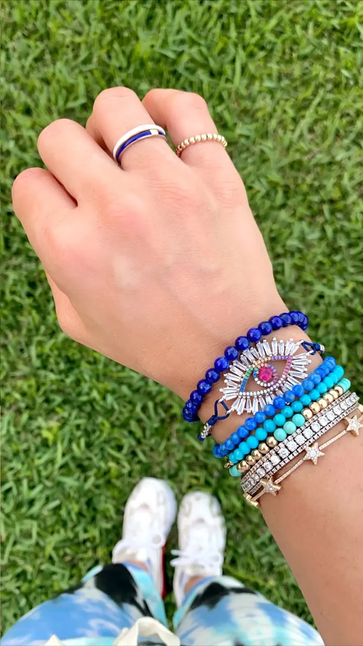 Baguette Evil Eye Bracelet