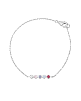 Bauble Birthstone Bracelet - 14K White Gold