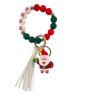 BB139X184 Silicone Beaded Christmas Keychain Bracelet