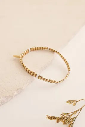 Beaded Chicklet Bracelet Gold