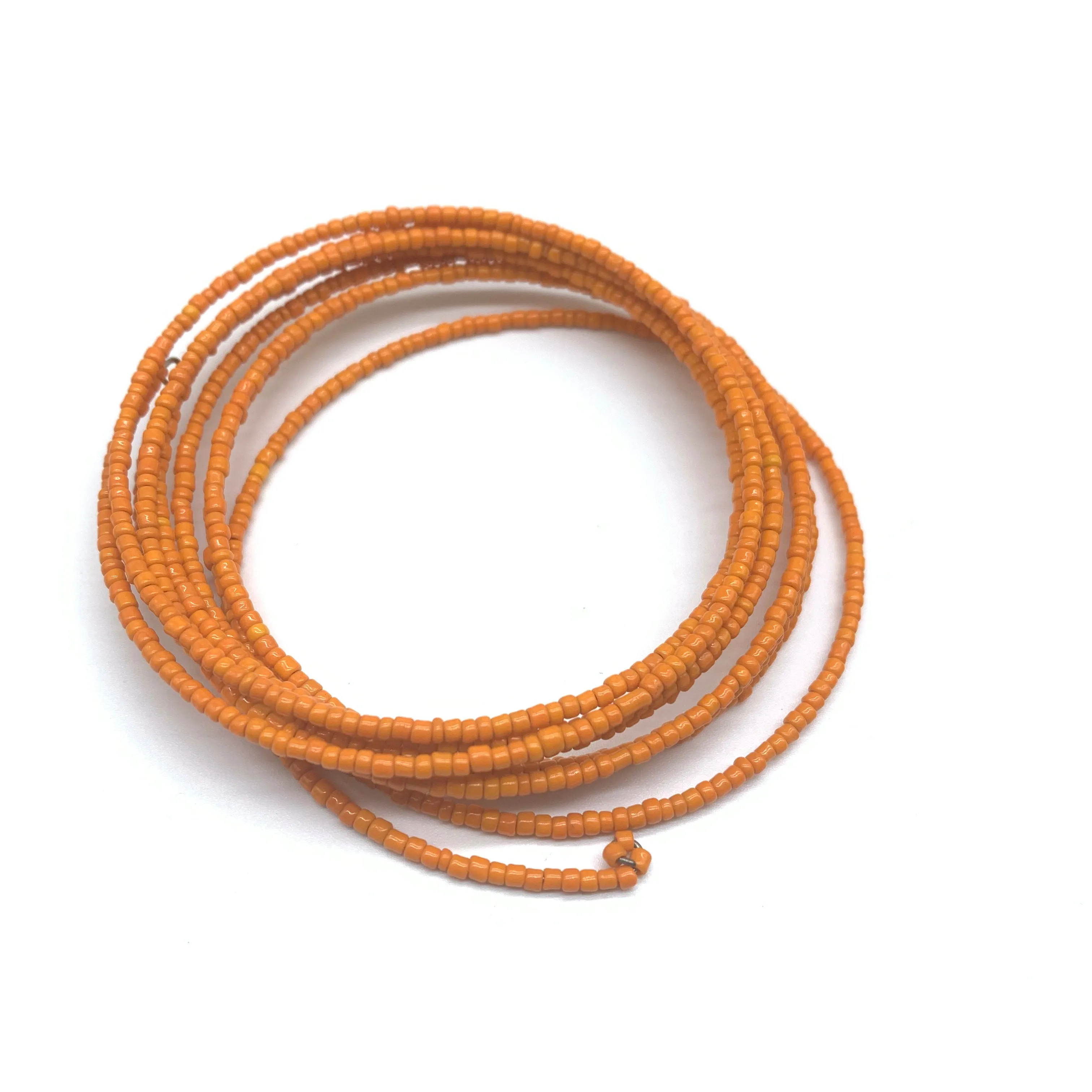 Beaded Coil Bracelet-Orange