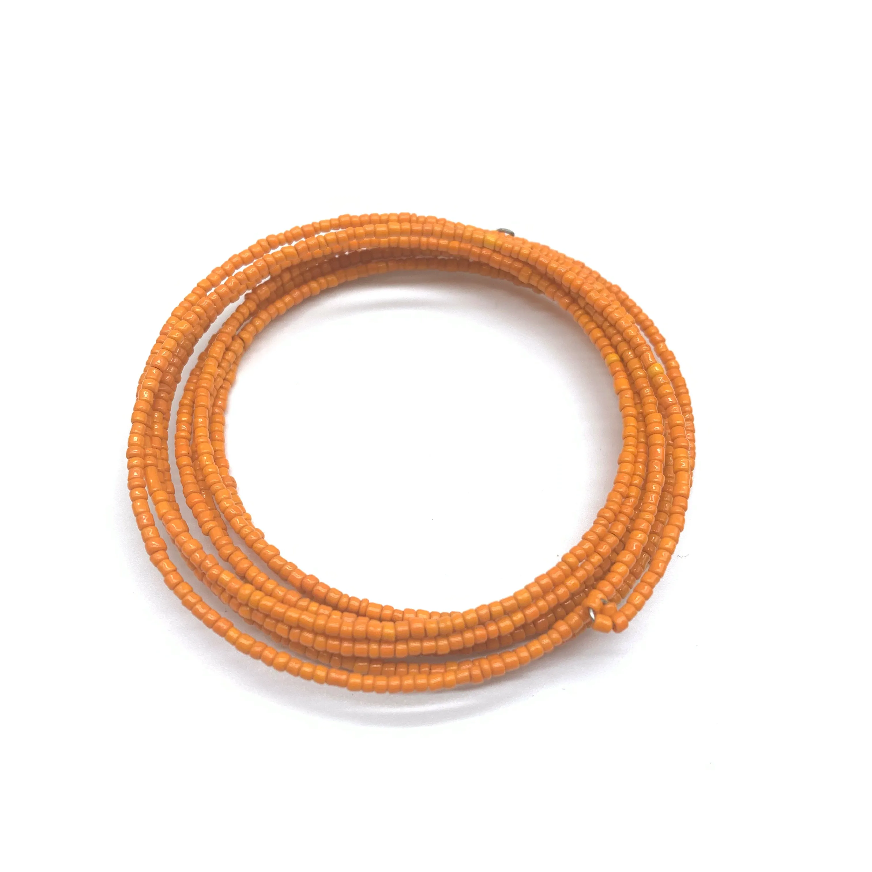 Beaded Coil Bracelet-Orange