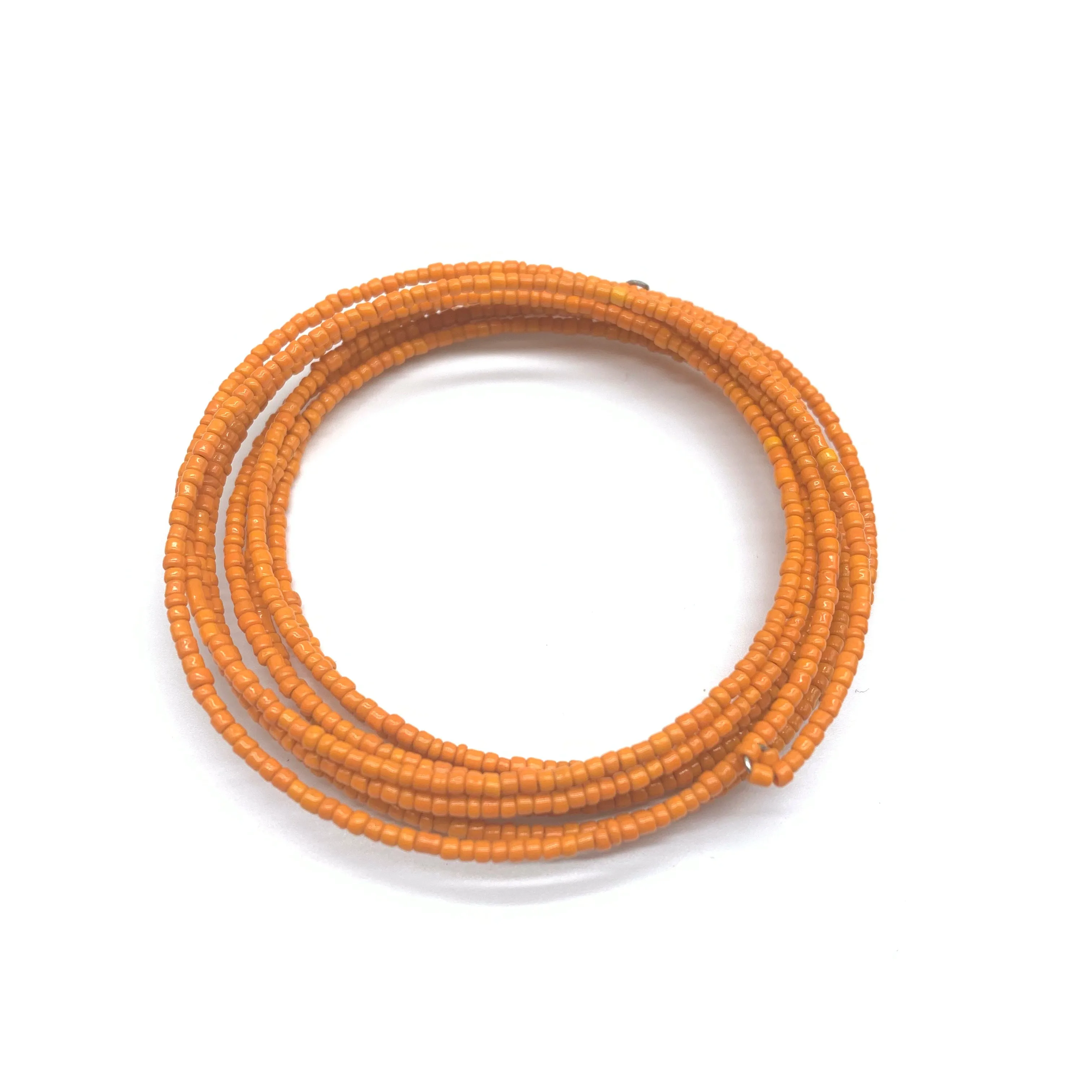 Beaded Coil Bracelet-Orange