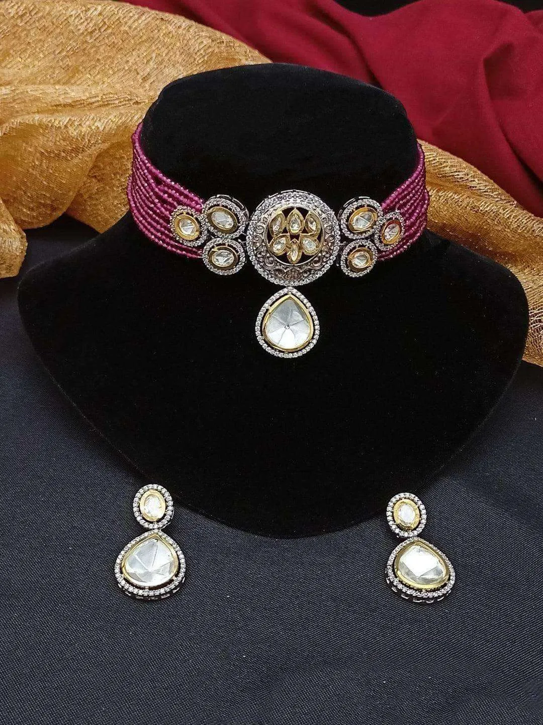 Beaded Kundan Polki Choker