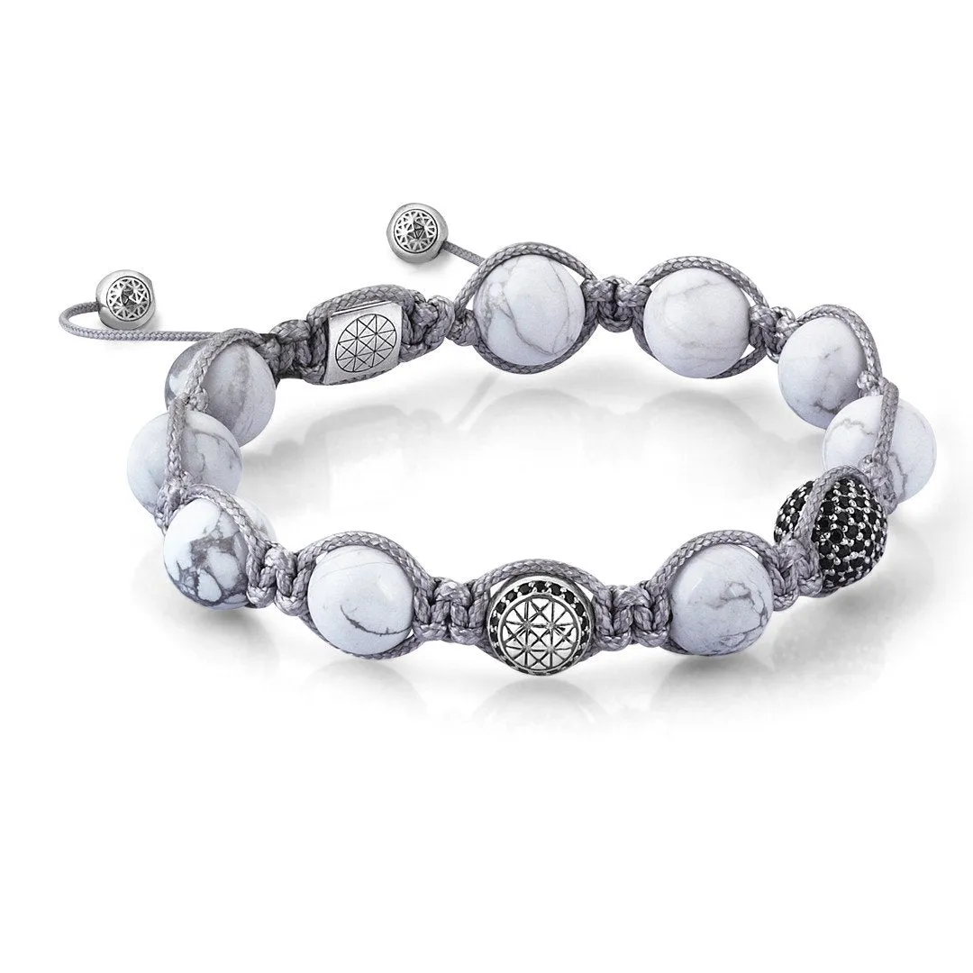 Beaded Macrame Bracelet - Silver