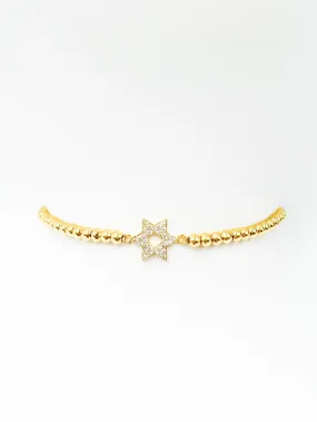 BEADED STRETCH BRACELET WITH STAR OF DAVID