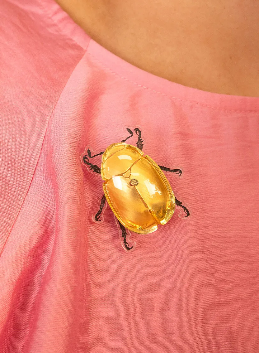 Beetle Brooch - Gold