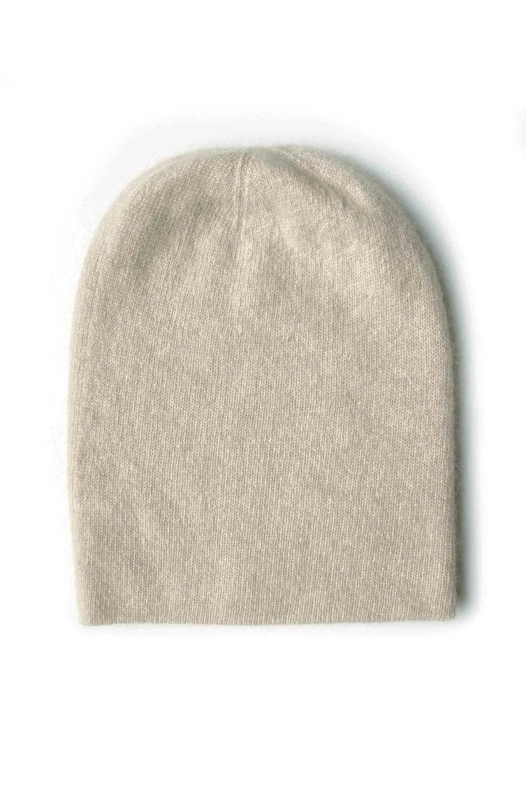 Beige Cashmere Beanie Hat for Women