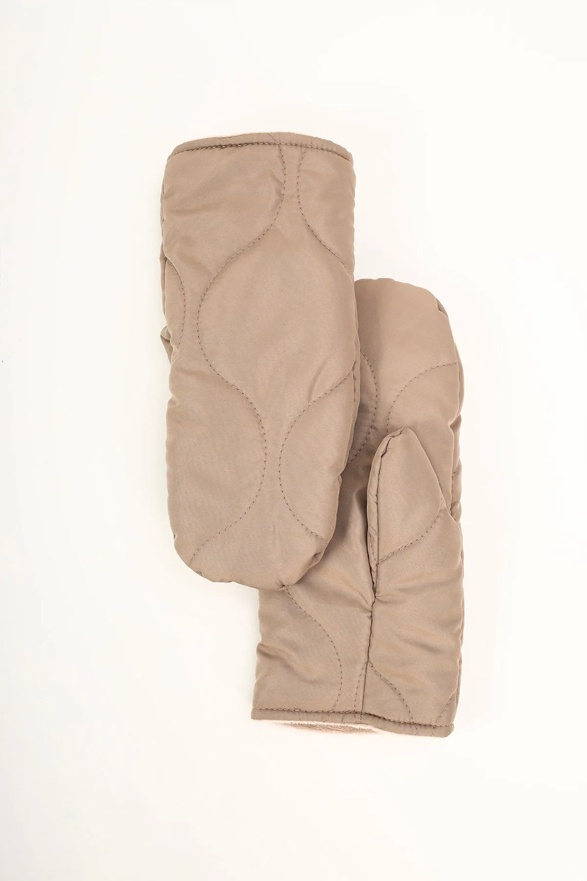 Beige Nylon Quilted Glove