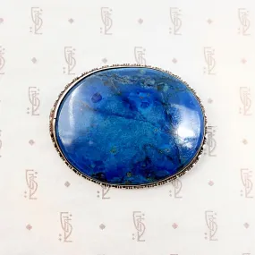 Big Bold Beautiful Blue Sodalite Brooch in Silver