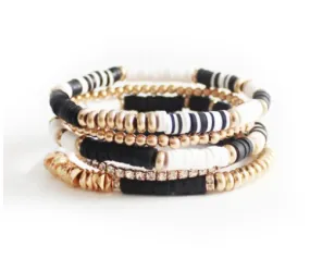 Black & Gold Carrie Bracelet Stack