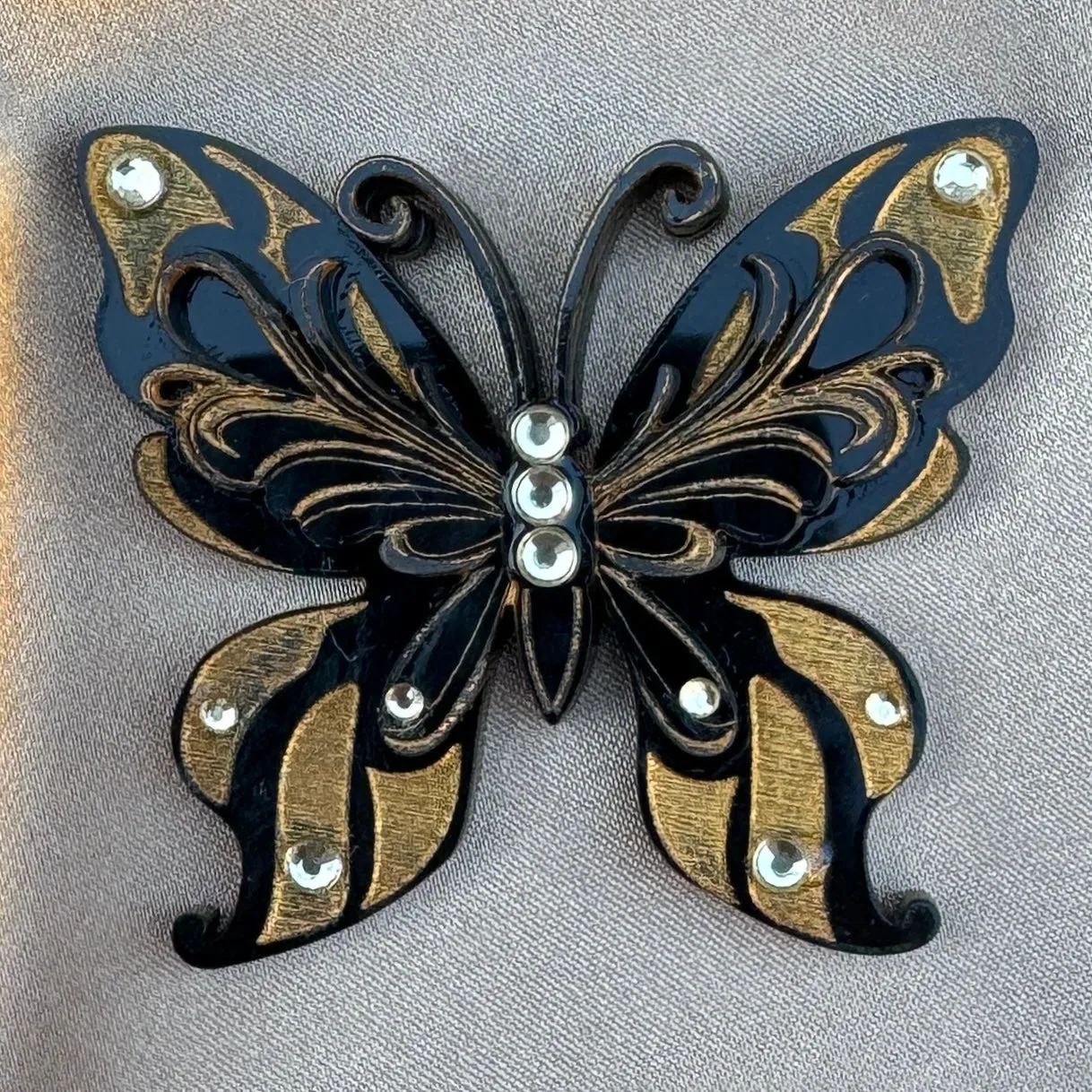 Black butterfly - Brooch