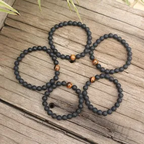 Black Onyx & Tigers Eye Bracelet