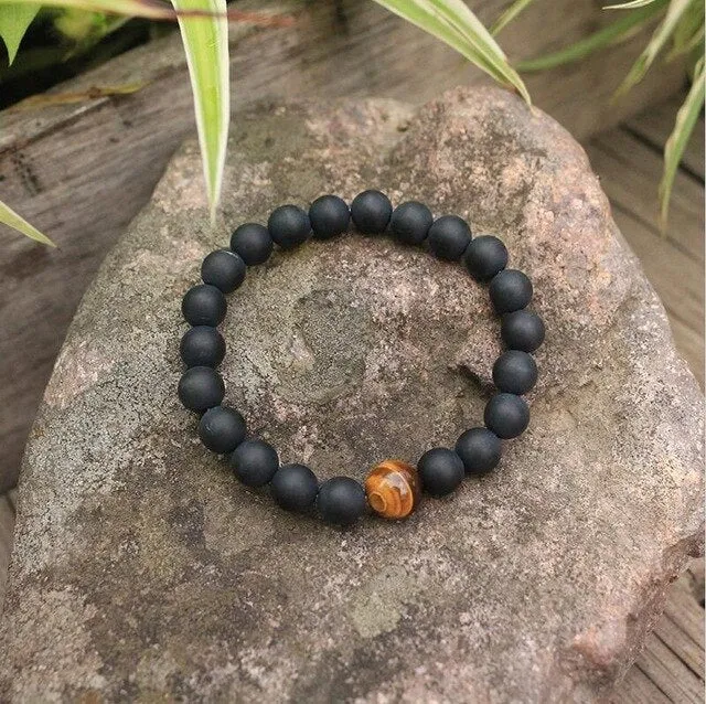 Black Onyx & Tigers Eye Bracelet