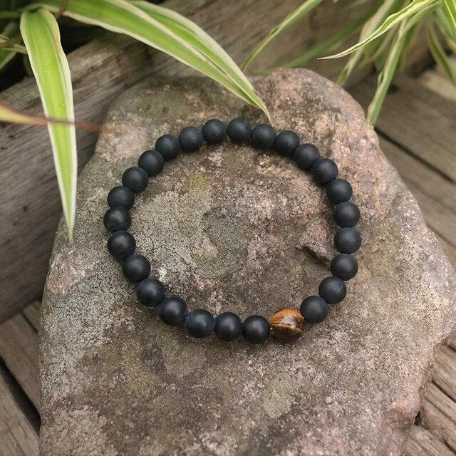 Black Onyx & Tigers Eye Bracelet