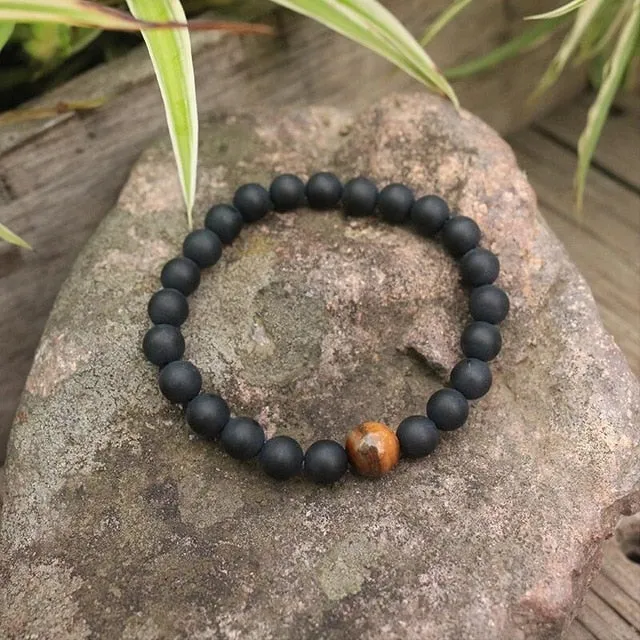 Black Onyx & Tigers Eye Bracelet