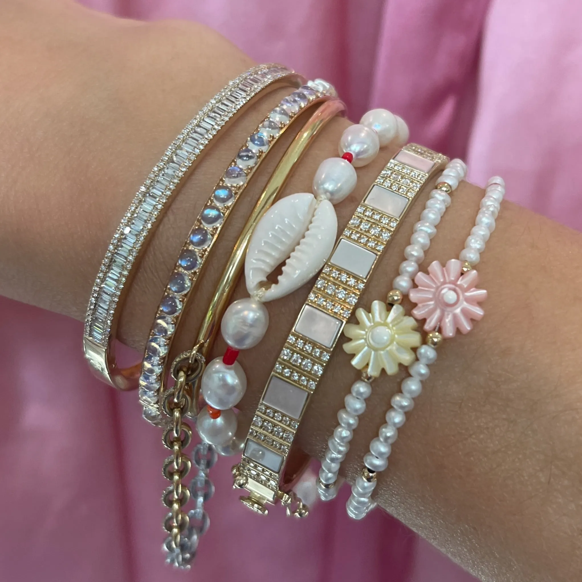 Blooming Daisy & Pearl Bracelet