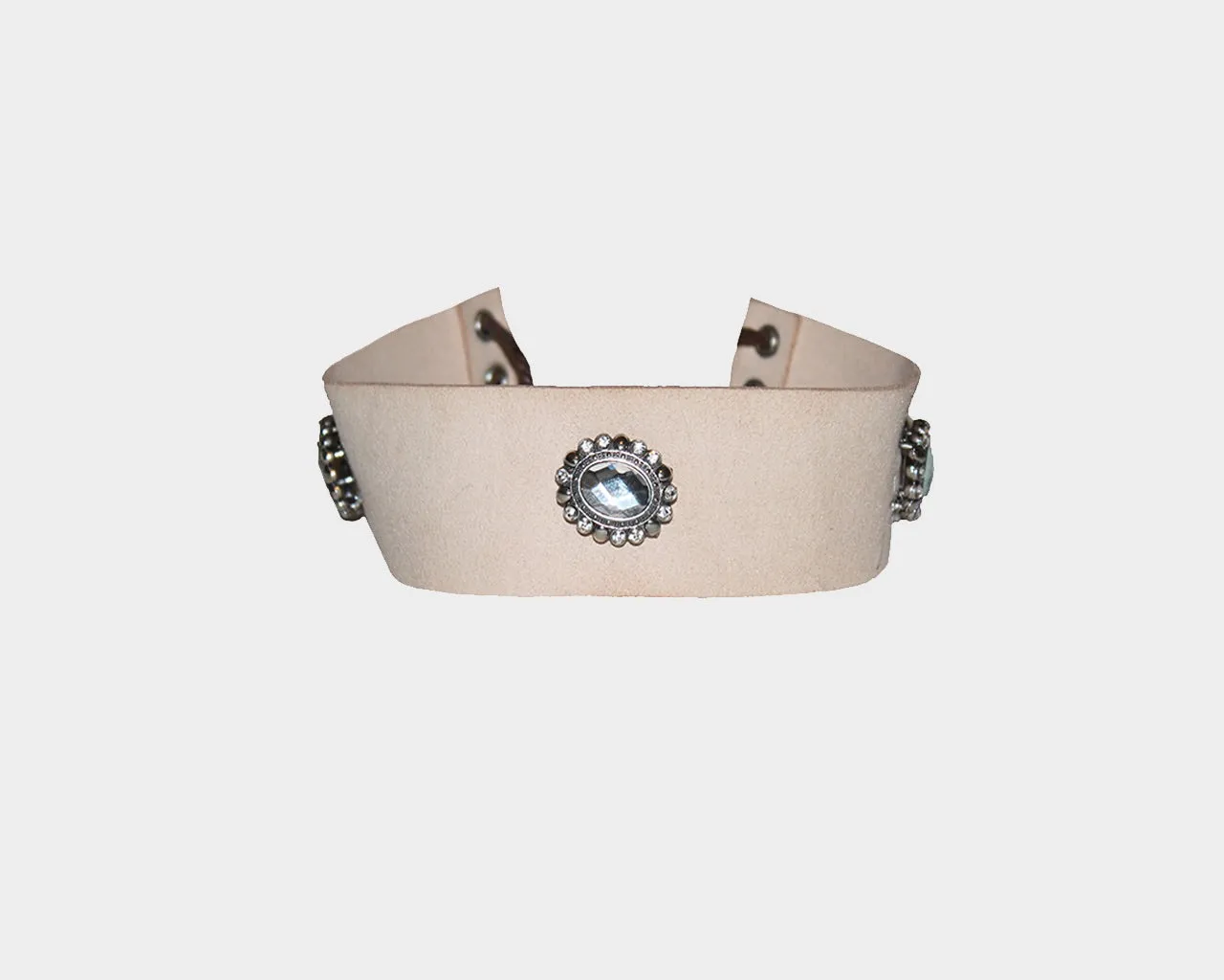 Blush Beige Crystal Choker - The Milano