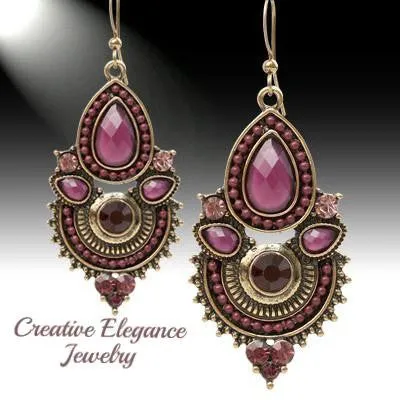 Bohemian, Purple Chandelier Earrings