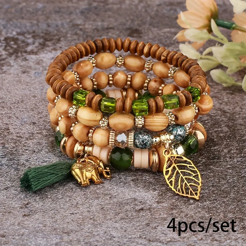 Bohemian Tree Of Life Bracelet Set  Handmade Ethnic Jewelry