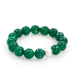 Bracelet - Beaded Green Agate & Silver Signature Collection