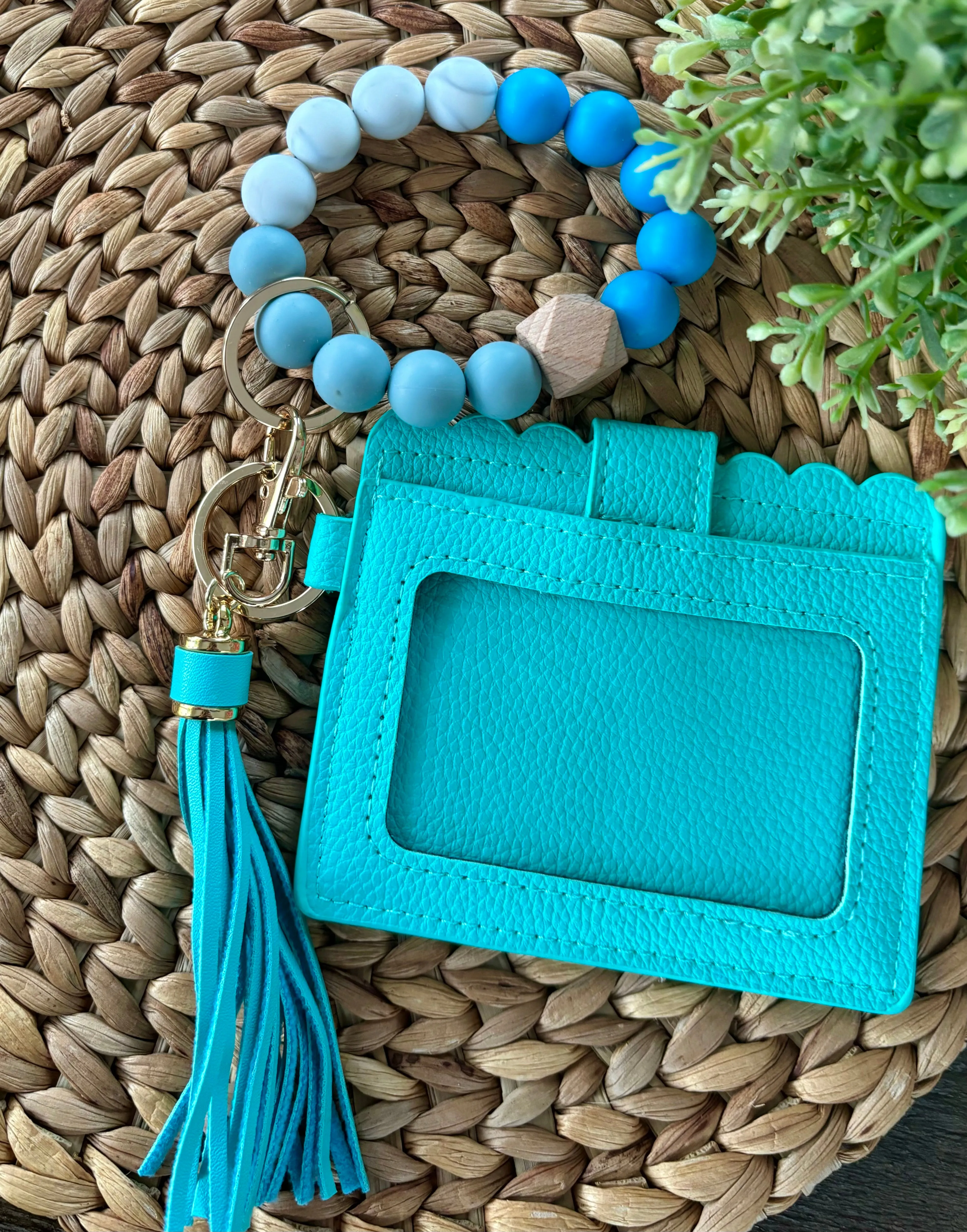 Bracelet Keychain Wallet-Turquoise