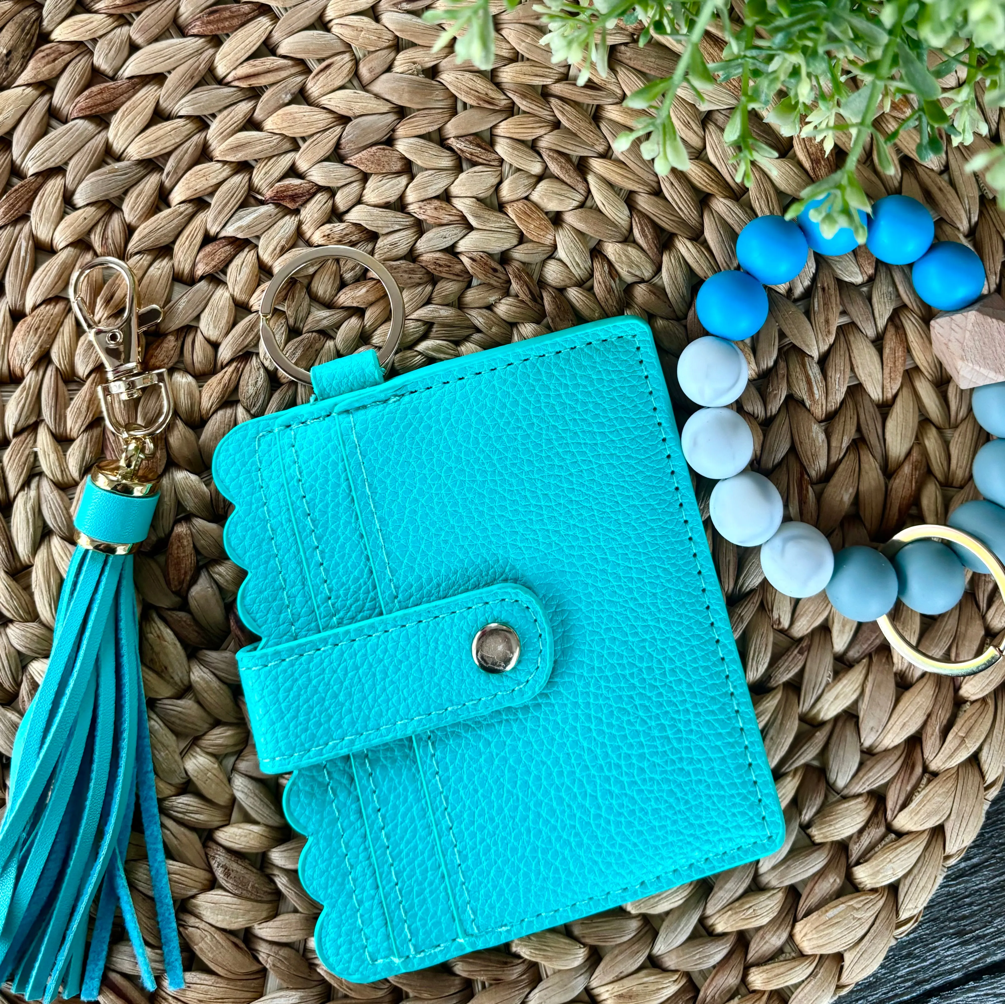 Bracelet Keychain Wallet-Turquoise