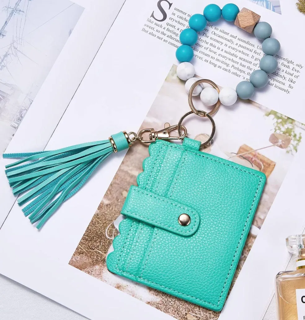 Bracelet Keychain Wallet-Turquoise