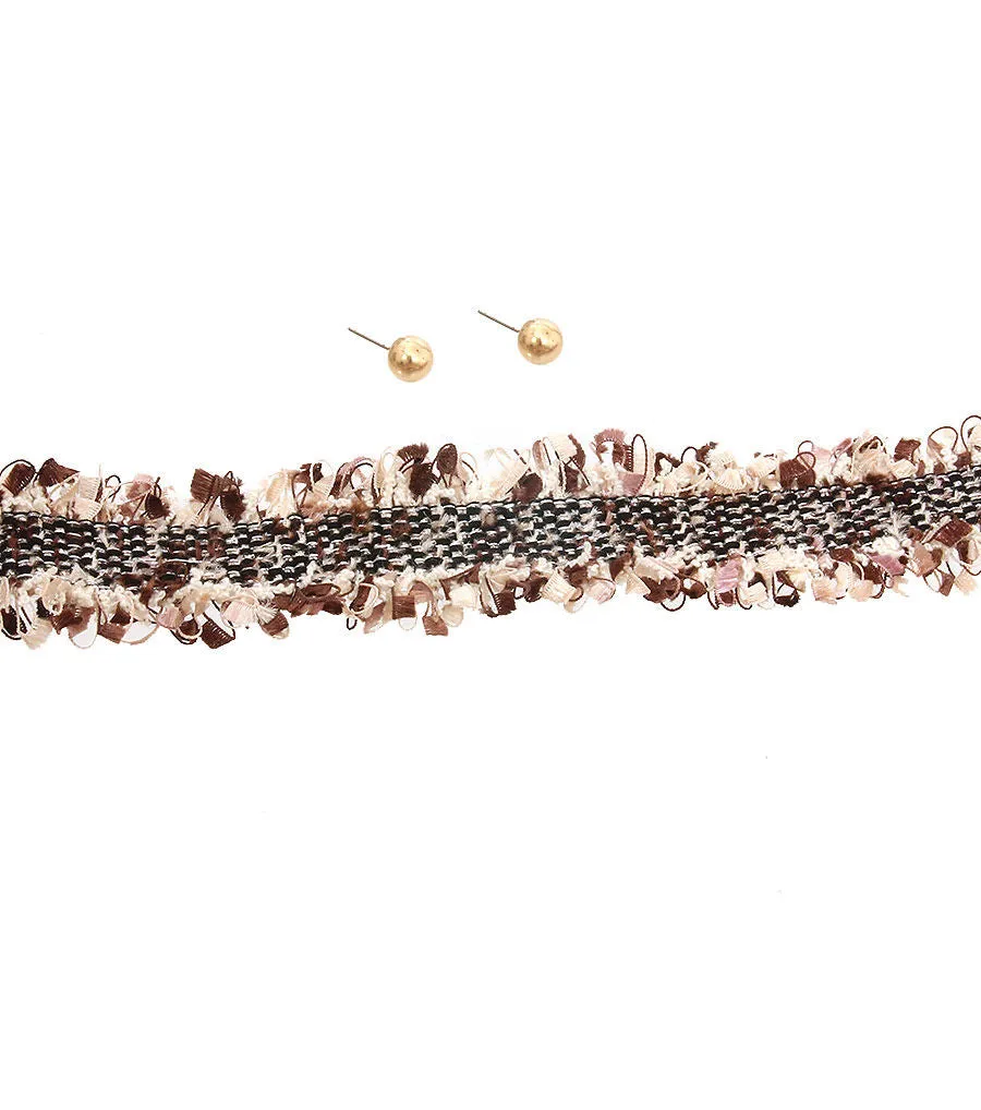 Brown Layered Yarn Choker