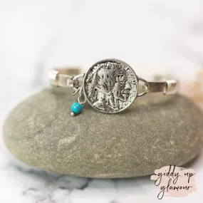 Buffalo Nickel Wire Bracelet in Silver