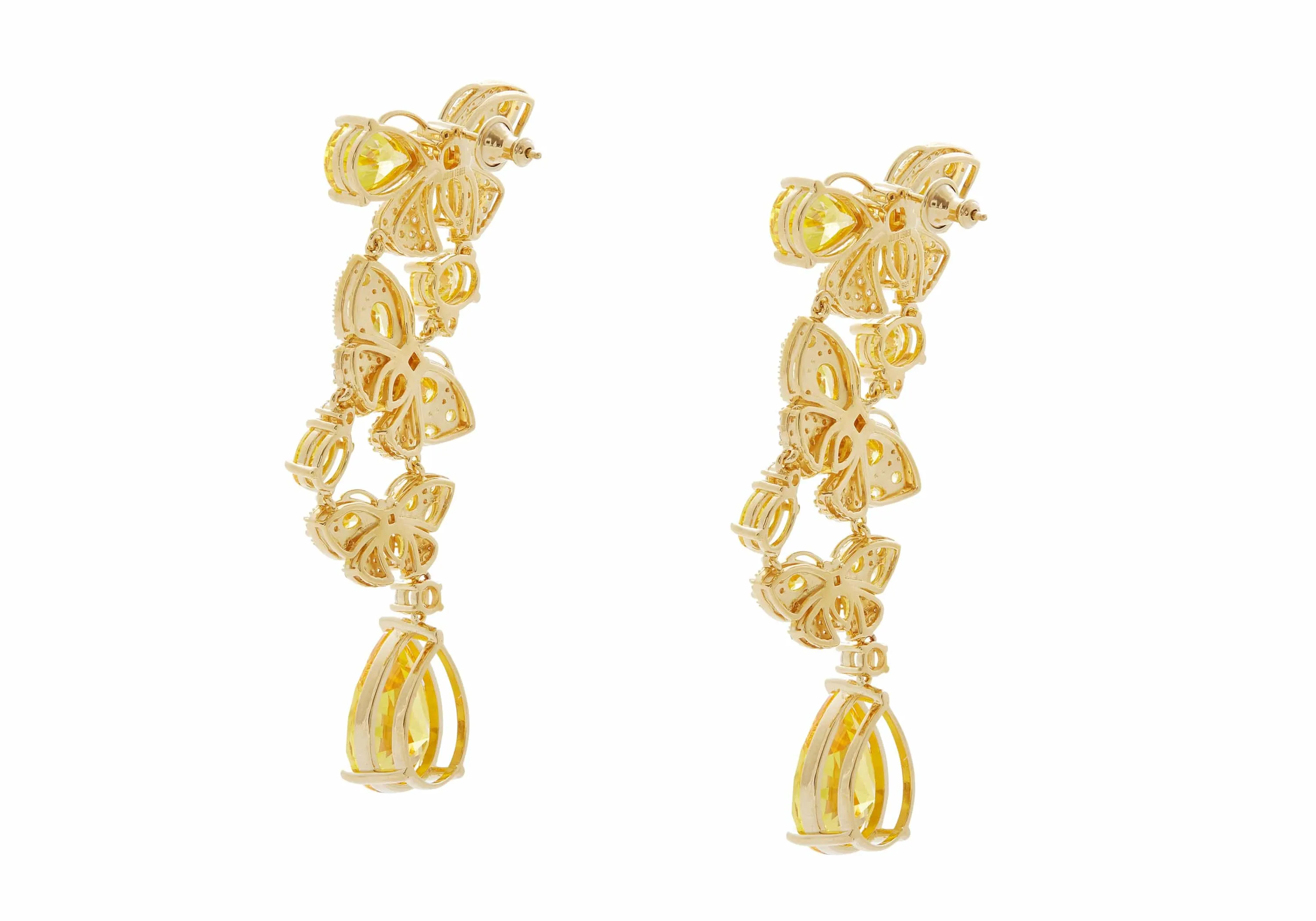 Butterfly Chandelier Earrings Yellow