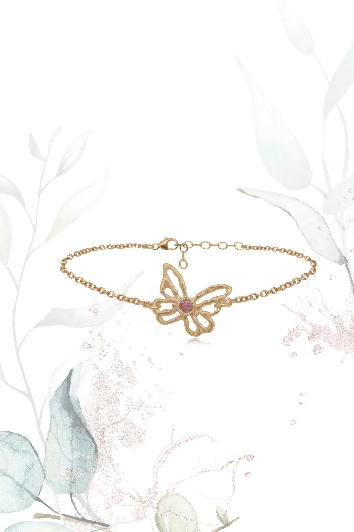 Butterfly ~ Small Inline Bracelet in Gold