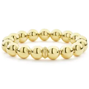 Caviar Gold 12mm Gold Bead Bracelet