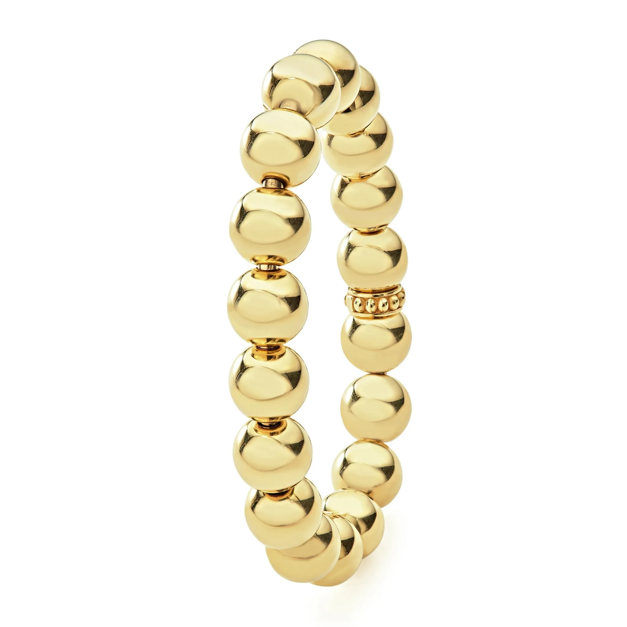 Caviar Gold 12mm Gold Bead Bracelet