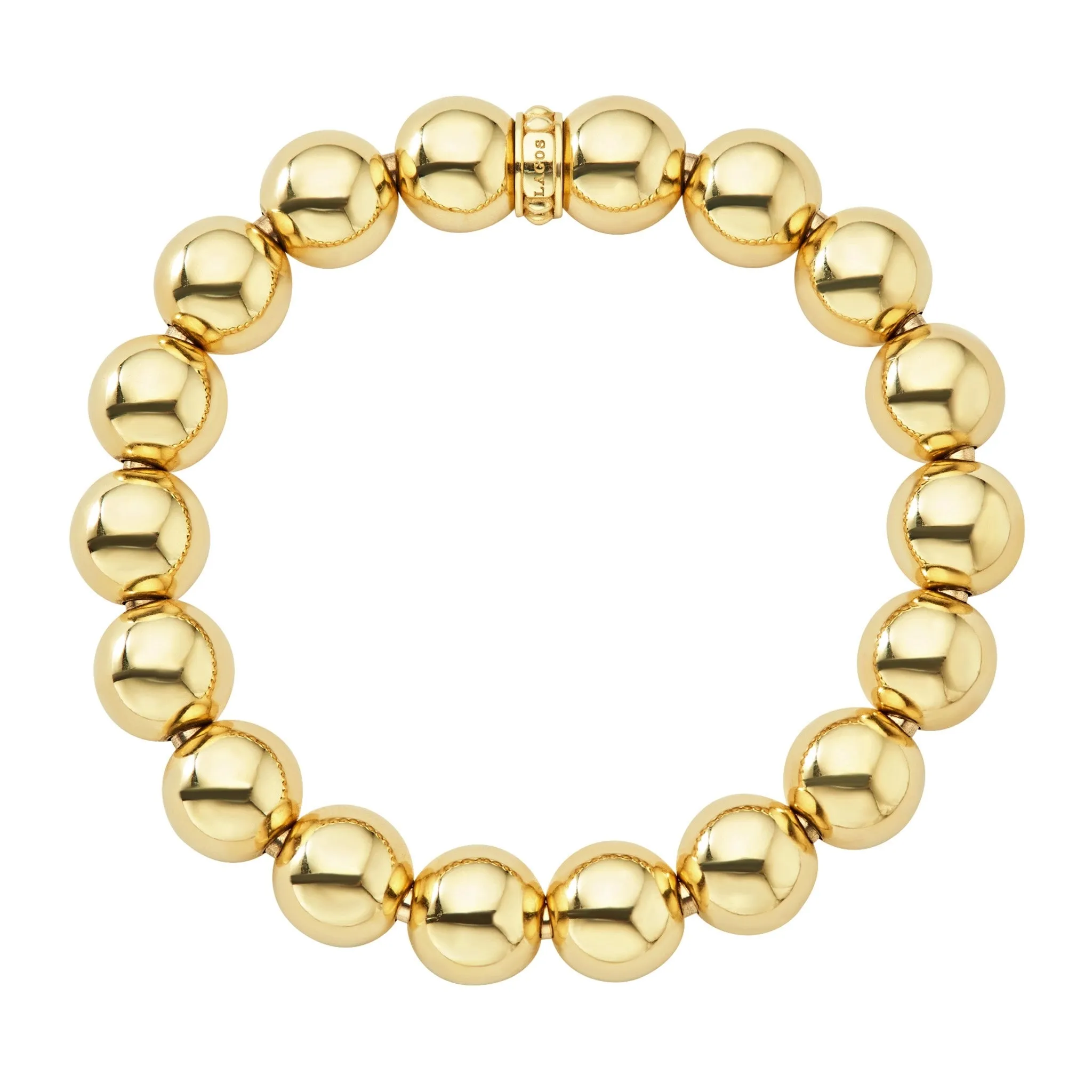 Caviar Gold 12mm Gold Bead Bracelet