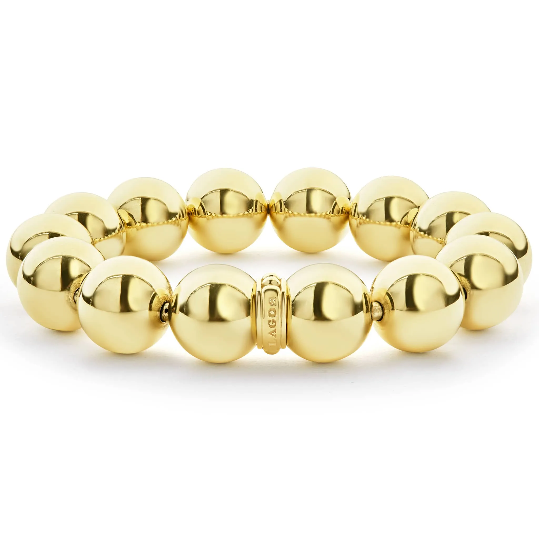 Caviar Gold 15mm Gold Bead Bracelet