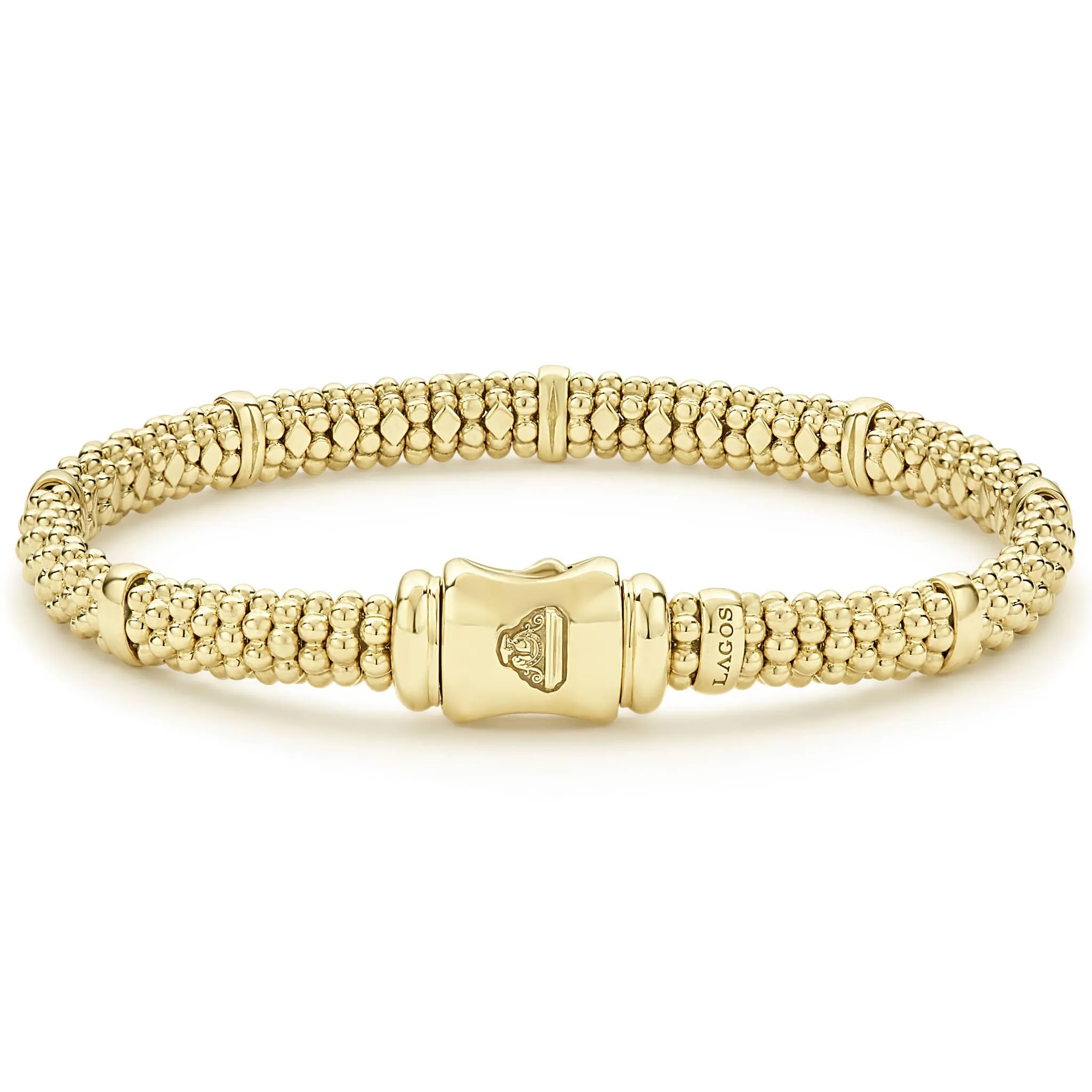 Caviar Gold 18K Gold Station Caviar Bracelet | 6mm