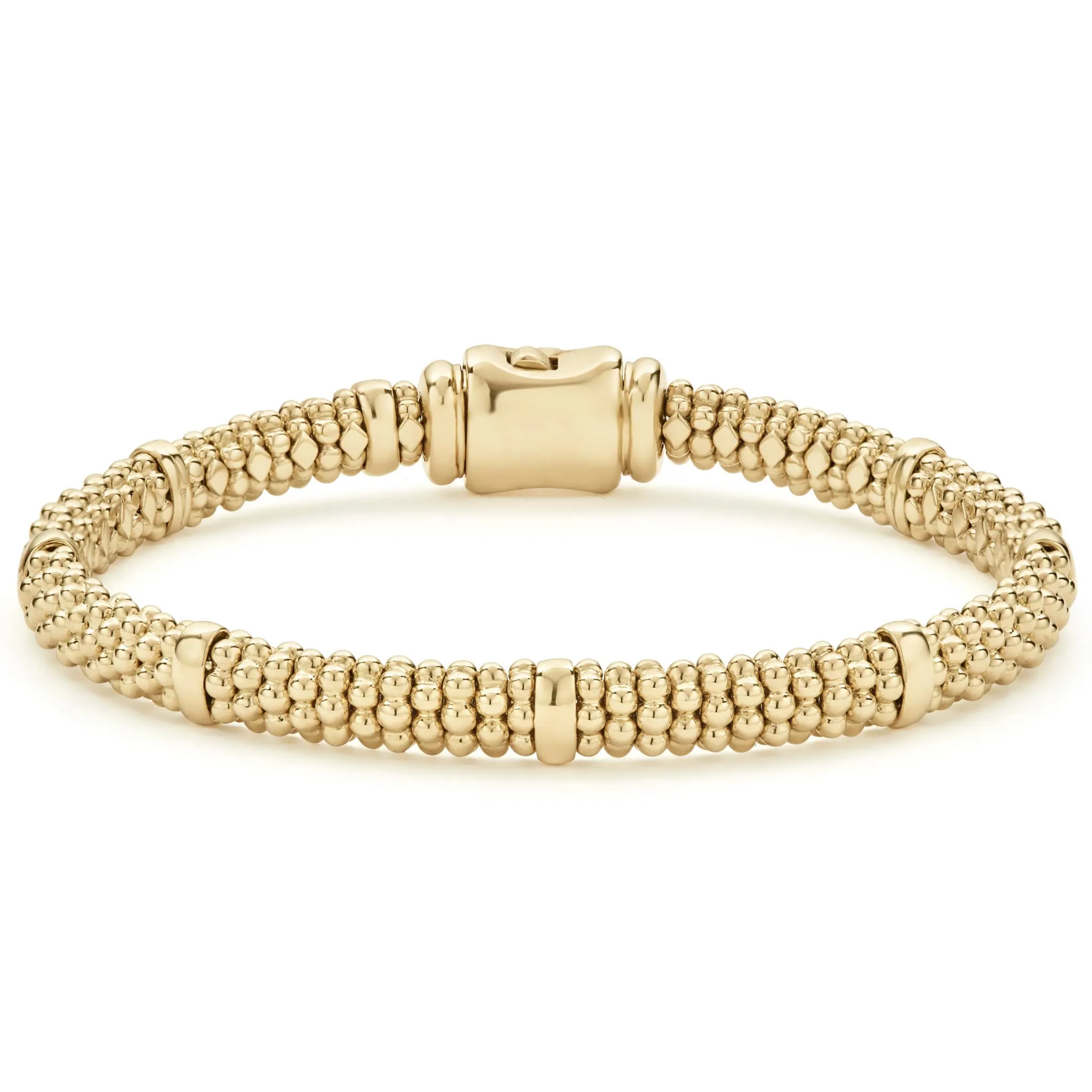 Caviar Gold 18K Gold Station Caviar Bracelet | 6mm