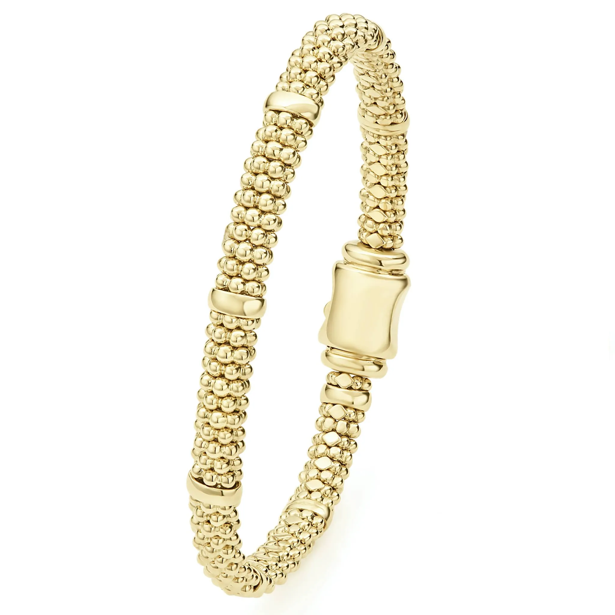 Caviar Gold 18K Gold Station Caviar Bracelet | 6mm