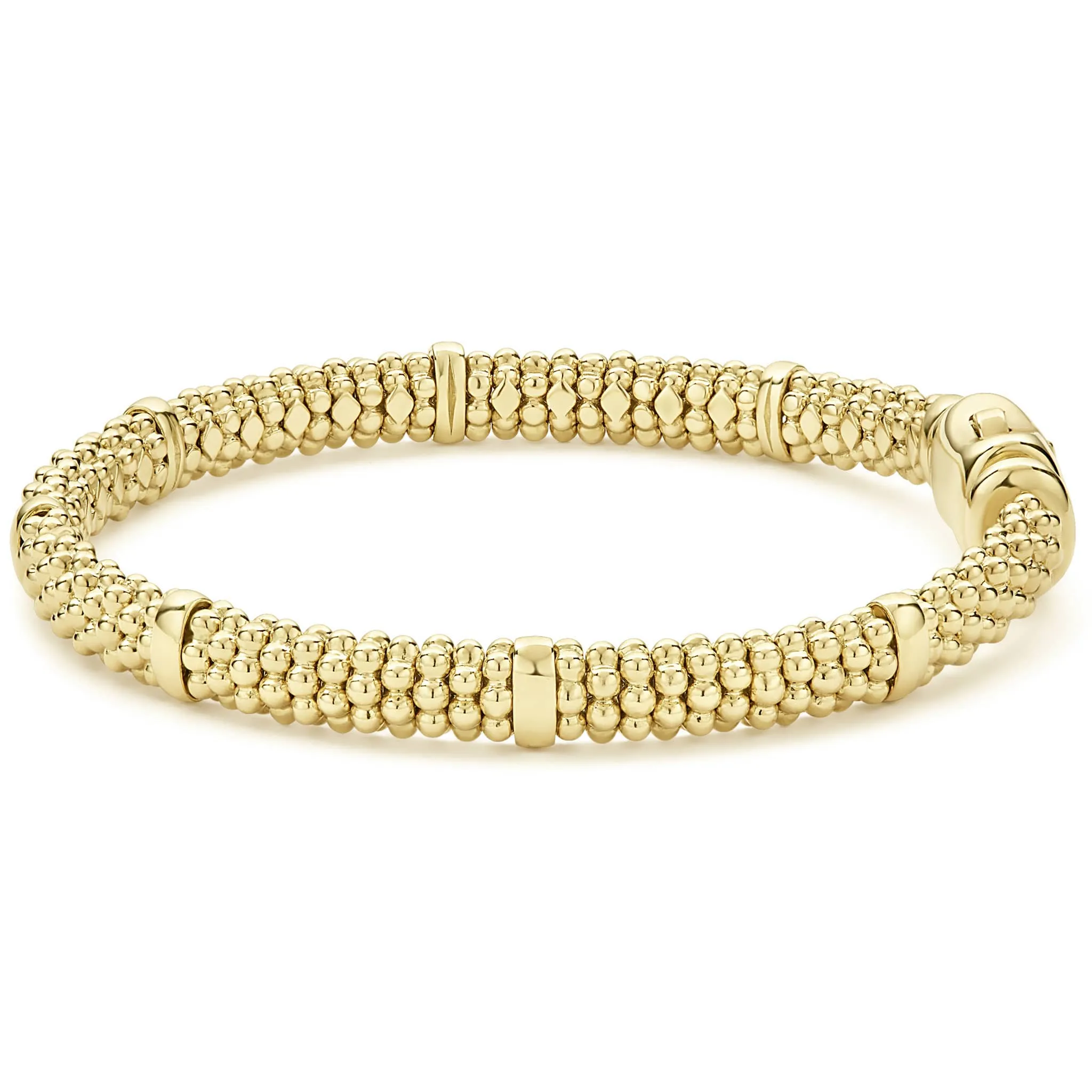 Caviar Gold 18K Gold Station Caviar Bracelet | 6mm