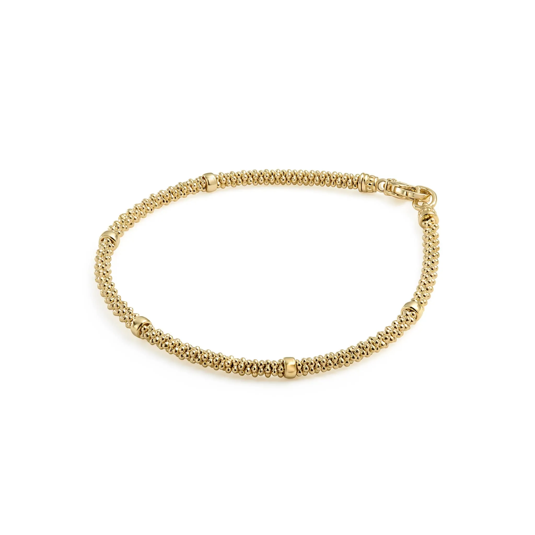 Caviar Gold Delicate 18K Gold Beaded Bracelet | 3mm