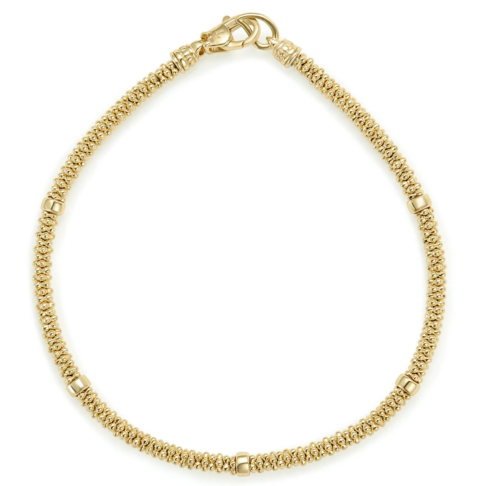 Caviar Gold Delicate 18K Gold Beaded Bracelet | 3mm