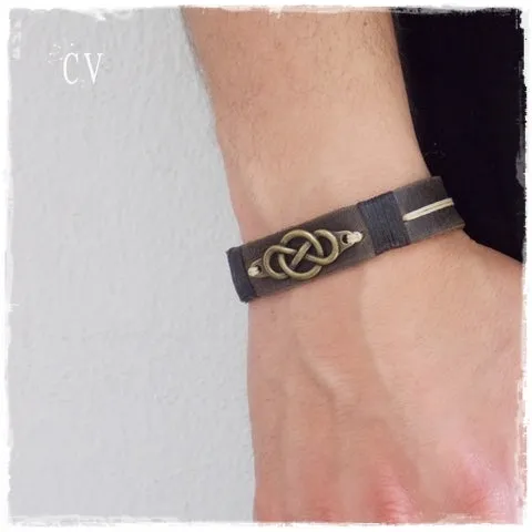 Celtic Infinity Leather Bracelet