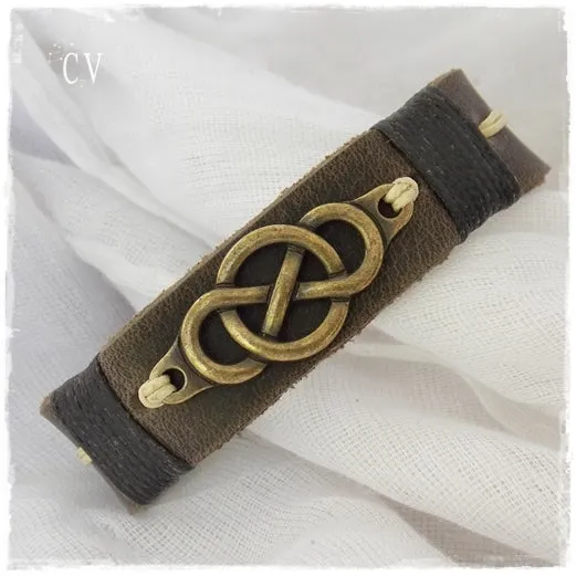 Celtic Infinity Leather Bracelet