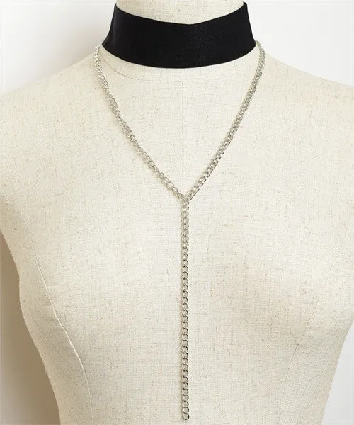 Chain Drop Choker Necklace