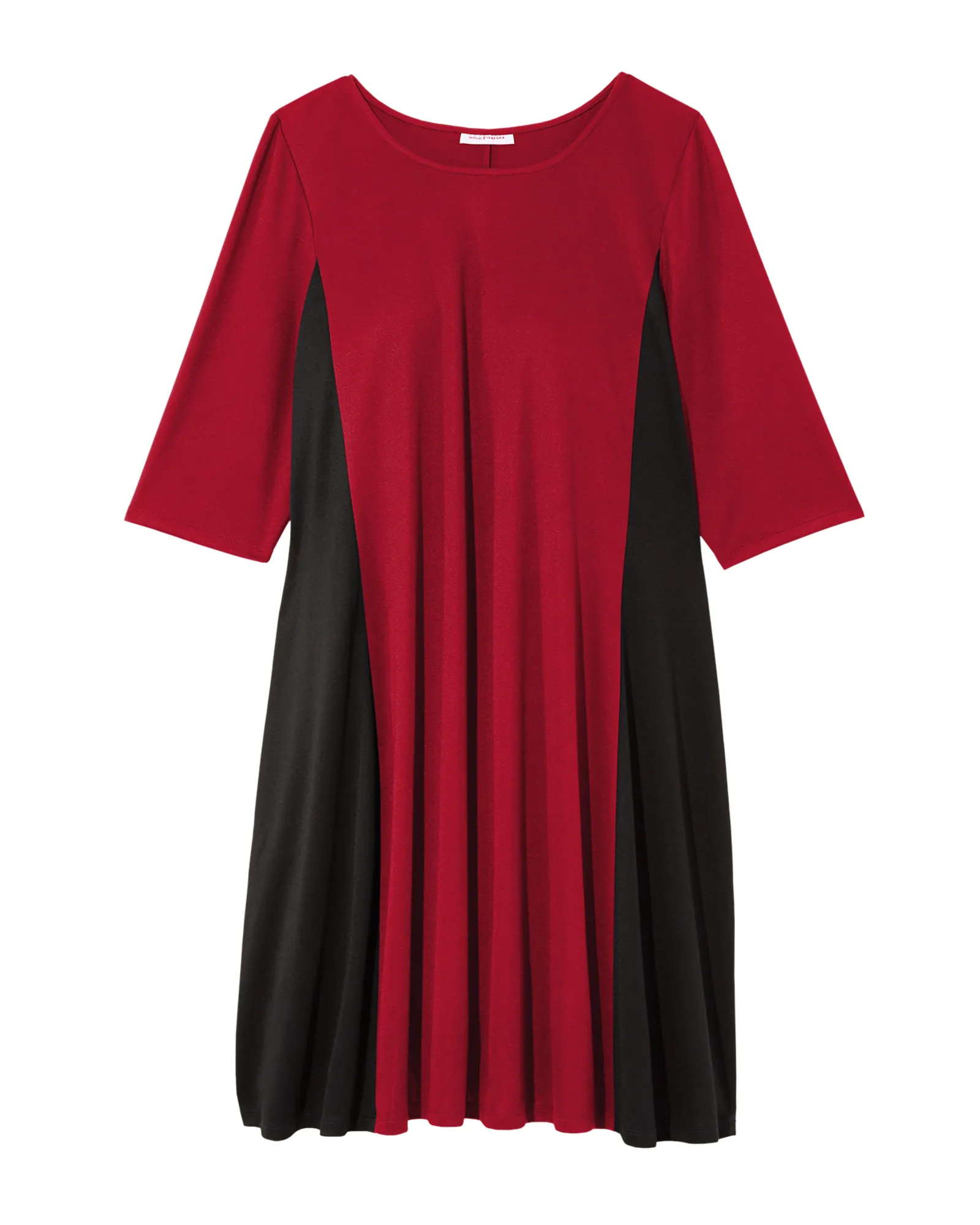 Chicago  3/4 Sleeve Color Block Shift Dress | Burgundy