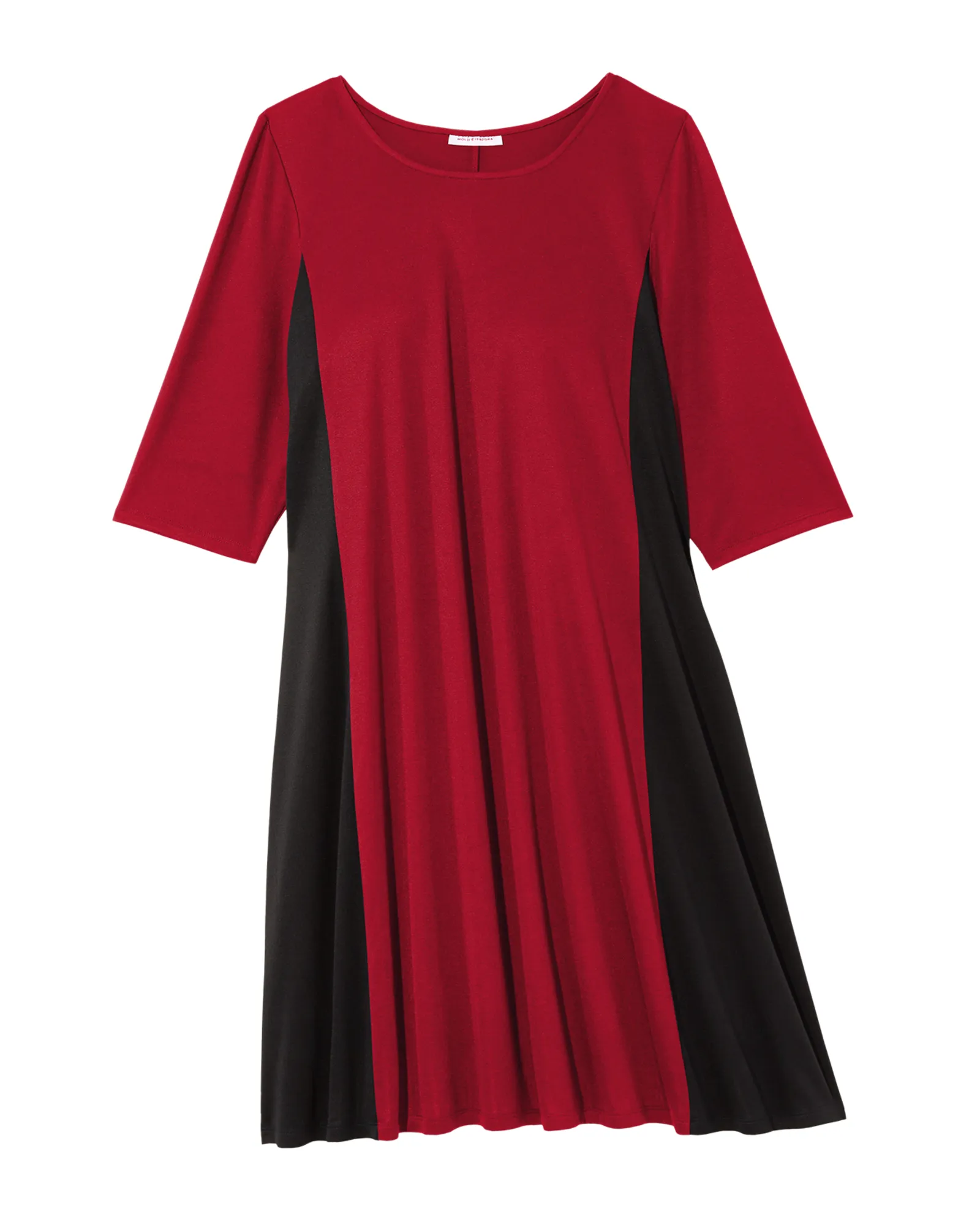 Chicago  3/4 Sleeve Color Block Shift Dress | Burgundy