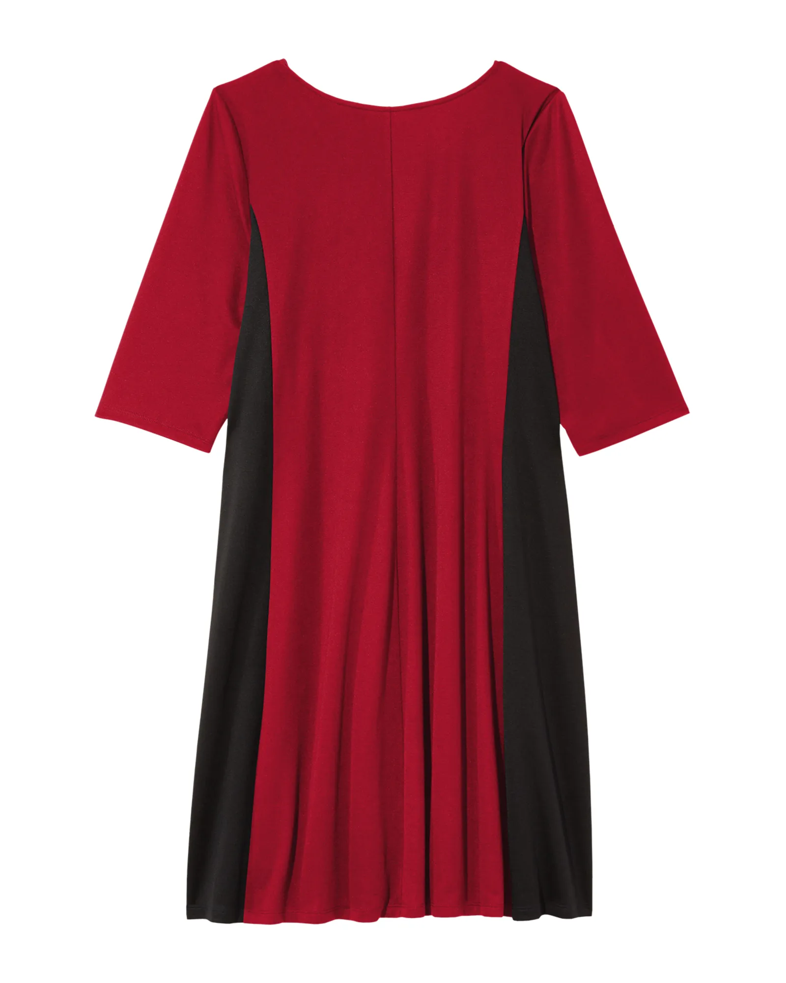 Chicago  3/4 Sleeve Color Block Shift Dress | Burgundy